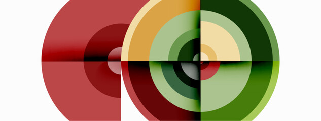 Obraz premium Circles with shadows trendy minimal geometric composition abstract background