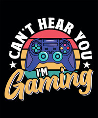 I am gaming vector tshirt design