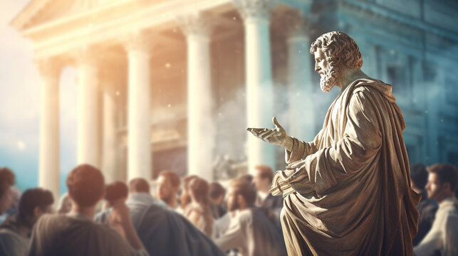 Philosophical debates in an academic setting, philosophy, blurred background