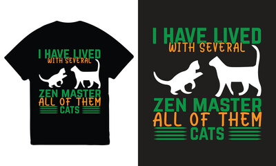 cat vector art t-shirt, cat art, vector t-shirt design