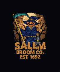 SALEM BROOM CO. EST 1692 Pet t shirt design