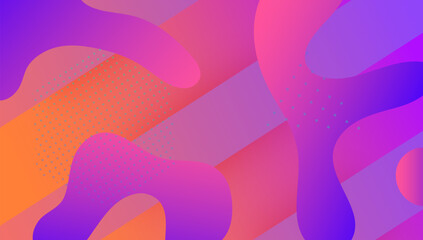 Geometric Shape. Flat Neon Banner. Abstract Flyer. Mobile Paper. Spectrum Geometry. Minimal Concept. Wave Landing Page. Purple Trendy Cover. Magenta Geometric Shape