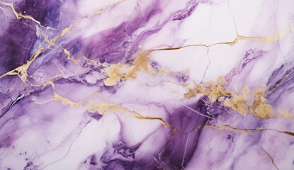 Abstract marble marbled ink painted painting texture. Purple, pink, white and gold 