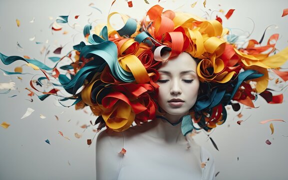 Woman with graffiti that express creative mind