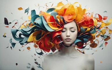 Abstract illustration of chaotic and creative woman mind  © Interactify