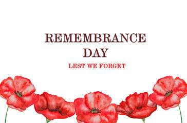 Lest we forget. Remembrance Day. Beautiful card
