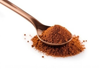 Spoonful soluble chicory. Roasted chicory root natural powder. Generate ai - obrazy, fototapety, plakaty