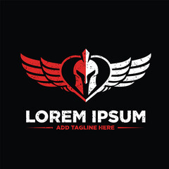 viking head with wings and love