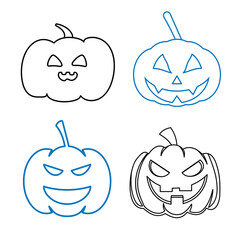 pumpkin icon vector image. set of  pumpkin. Halloween pumpkin icon vector set