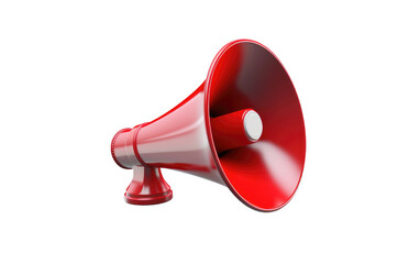 Red Megaphone 3D Icon With Cartoon Style Isolated on Transparent Background PNG.