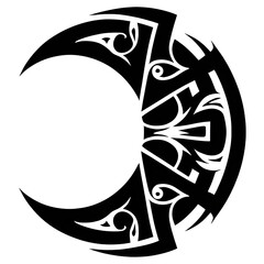 Crescent style tribal tattoo png transparent background