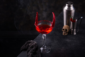 Halloween cocktail Red Devil martini