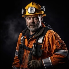 Fototapeta premium Photograph captures the essence of the profession of Miner