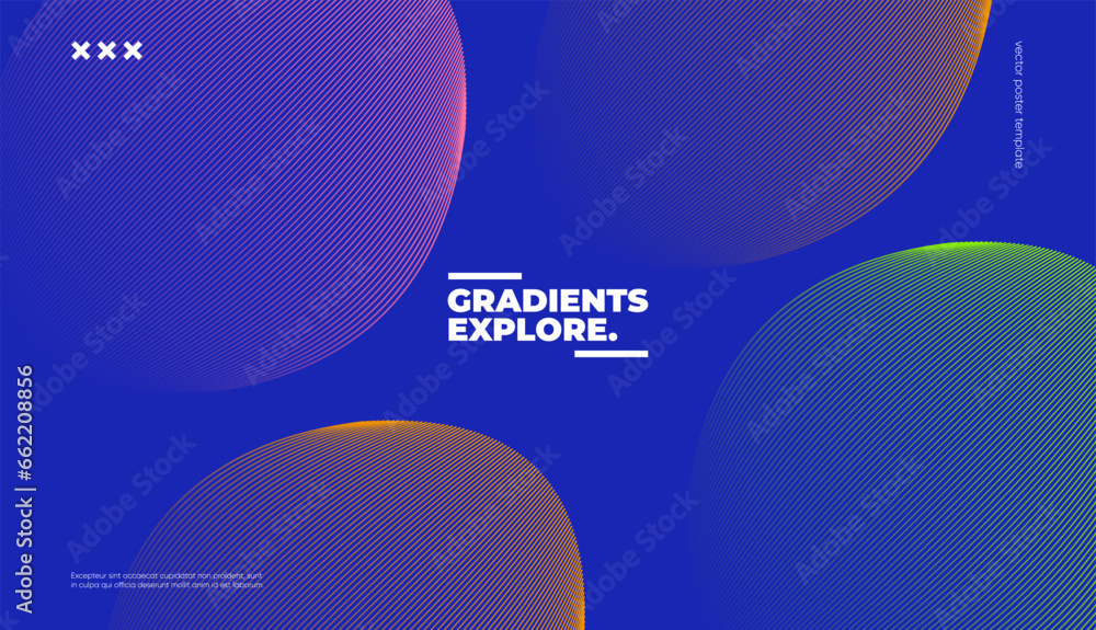 Poster minimal geometric background. abstract shapes with color gradients. eps10 vector.