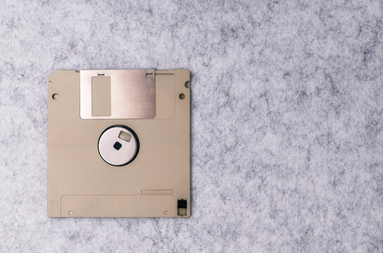 3.5-inch floppy disk. Isolated reverse side.