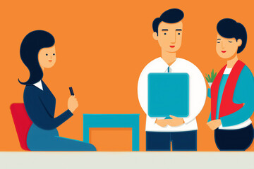 Obraz premium Customer Service concept. Fostering Customer Service and Happy Client Relationships. Generative AI