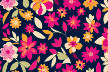 Floral pattern. Enchanting Blooms. A Captivating Floral Pattern Background. Generative AI