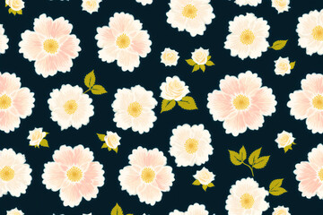 Obraz premium Floral pattern. Enchanting Blooms. A Captivating Floral Pattern Background. Generative AI