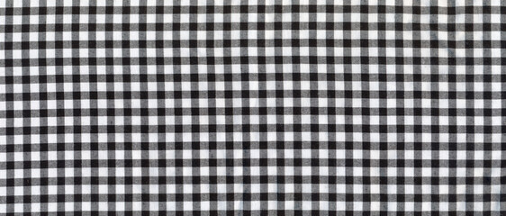 Black and white classic plaid fabric, background pattern geometric abstract design