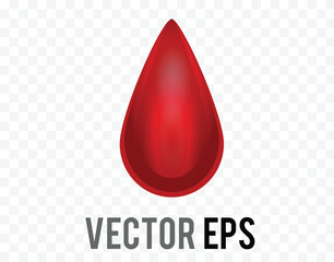 Isolated vector gradient red drop of blood icon