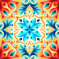 Soothing Symmetrical Fabric Repeats Seamless Floral Pattern