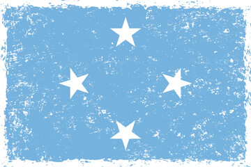 Micronesia flag grunge distressed style