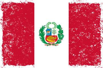 Peru flag grunge distressed style