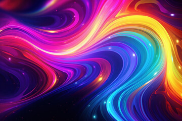 Fototapeta premium Abstract swirling neon pattern