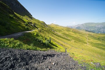 The Bernese Oberland in Switzerland, landscape from the hiking trail 