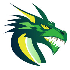 Dragon head profile, dragon vector image