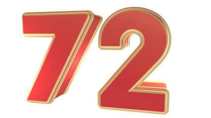 Red 3d number 72