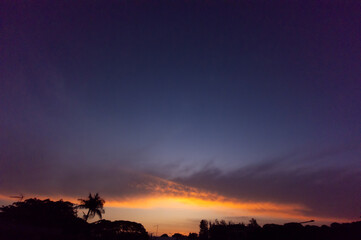 Sunrise, beautiful record of the sunrise and its magnificent colors, selective focus.