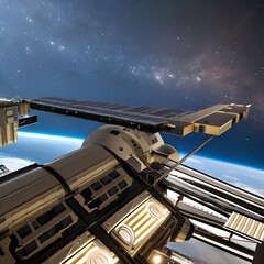 A futuristic space station orbiting a distant planet5, Generative AI