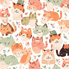 seamless pattern with cats