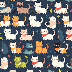 seamless pattern with cats