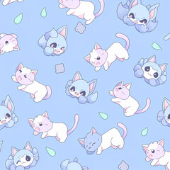 seamless pattern with cats