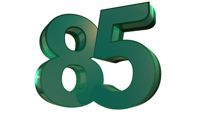 Green 3d numbers element for design