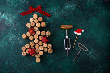 Christmas tree from wine corks