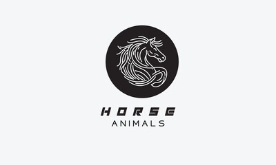 Horse vector logo icon minimalistic line art