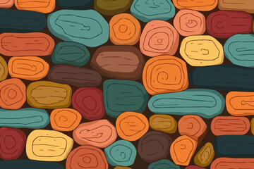 Cedar logs quirky doodle pattern, wallpaper, background, cartoon, vector, whimsical Illustration