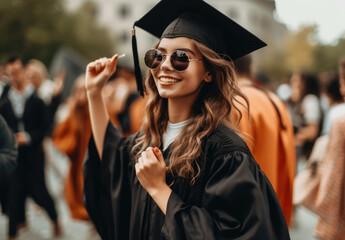 female graduate with diploma