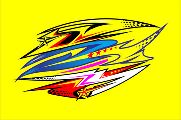 Obraz premium abstract vector background design with a unique striped pattern and a combination of bright colors, looks cool on a yellow background