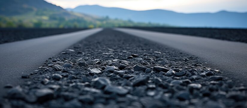 Minimal depth of field for asphalt roads With copyspace for text
