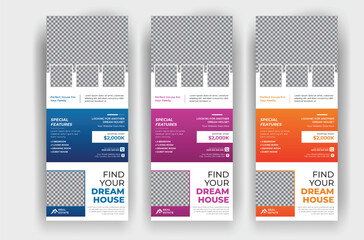 Real Estate business agency roll up standee banner template 