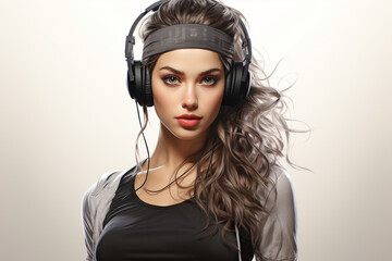 drawing picture of fitness girl jogging,illustration