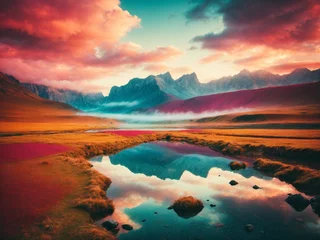 Fotobehang beautiful landscape background Generative AI © จีรยุทธ พรมรักษา