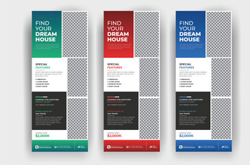 Real Estate business agency roll up standee banner template 