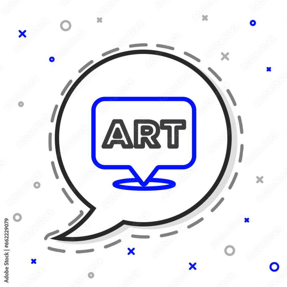 Poster line speech bubble with text art icon isolated on white background. message icon. communication or c