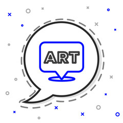Line Speech bubble with text art icon isolated on white background. Message icon. Communication or comment chat symbol. Colorful outline concept. Vector