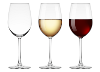 Wine in glass isolated on white background, full depth of field, clipping path